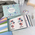 Σετ δώρου κάρτες γενεθλίων DIY με μπλε φλοράλ κουτί, φακέλους και αυτοκόλλητα - Σετ Γενεθλίων (Κάρτες, Φάκελοι, Αυτοκόλλητα) (KP001)