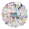 50 stuks bruiloft stickers voor planners en laptops met romantische handgetekende ontwerpen - Cartoon Handgetekende Bruiloft Stijl (Y004)