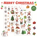 Weihnachtsaufkleber-Set mit über 100 Motiven wie Weihnachtsmann, Rentier und Tannenbaum - Weihnachtsaufkleber 4 Blätter/Set