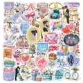 50pcs watercolor wedding stickers set with floral cakes and Just Married motifs - Watercolor Wedding Stickers (Y023-50pcs)