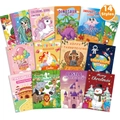 Set aus 14 Cartoon-Malbüchern für Kinder mit Dinosauriern, Einhörnern und Tieren - Malbuch-Set