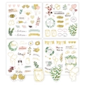 Wedding scrapbook stickers with gold glitter hearts and soulmate designs for DIY crafts - G021-Pink Series Wedding Stickers 4 Sheets/Set