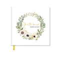Libro degli ospiti matrimonio con ghirlanda floreale e testo Unsere Hochzeit - Ghirlanda di Eucalyptus (G023-A)