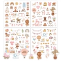 Set de pegatinas para bebés Morandi con animales y frases en cuatro hojas decorativas - Juego de Temas de Animales de Dibujos Animados Para Bebés (G029-BABY贴纸套装)