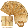 Set of 48 vintage A4 decorative papers with 6 antique textured styles for DIY scrapbooking - Vintage Wrinkled Style-Style C(FG02)