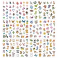 Set di 200 adesivi cartoon impermeabili con animali e fiori per chitarre e valigie - Set di adesivi multicolore (G035)