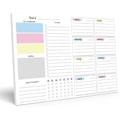 Planner settimanale minimalista con zone prioritarie colorate e tracker delle abitudini - Planner Settimanale Stile B / 52 Carte