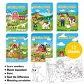Set di 6 libri da colorare con animali della fattoria e giochi educativi per bambini - Animali della Fattoria (Set di 6) (TS11-农场涂色本(6本)) / 12x16.5cm