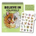 Spiral-Malbuch für Erwachsene mit Tiermotiven und praktischer Referenzkarte - Tierstil (TS12)