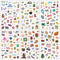 Set of 210 cartoon planner stickers with monthly holiday themes and seasonal animals - (New) G062-Planning Sticker Set 6 Sheets
