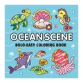 Ocean scene coloring book for kids with turtles and dolphins on a light blue cover - Ocean Scene (TH06)