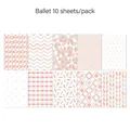 Ballet Kollektion 10 Blatt minimalistisches Scrapbook-Papier in Rosa und Grau Mustern - Ballett (G044)