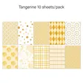 10er-Pack mandarinfarbenes Dekopapier für Scrapbooking mit geometrischen Mustern - Mandarine (G044)