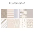 Detail showing 10 patterns of brown minimalist scrapbooking background papers - Brown (G044)