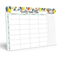 Planificateur de repas hebdomadaire à motif citron avec liste de courses sur 7 jours - Plan de Repas Hebdomadaire (Style C)