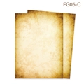 Detailed macro view of vintage A4 parchment paper with aged texture for DIY crafts - Water Stained Aged Style (FG05-C) / Standard Pack