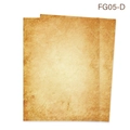 Detail of A4 vintage paper with distressed texture and aged yellow gradient finish - Scorched Mottled Style (FG05-D) / Standard Pack