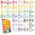 Set of 36 children's English flash cards for learning colors, animals and vegetables - Color Series / 36 Sheets