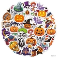 50 αδιάβροχα αυτοκόλλητα Halloween με κολοκύθες, νυχτερίδες και φαντάσματα για βαλίτσες - Στυλ Β (50 Αυτοκόλλητα Halloween)