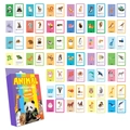 36-piece children's animal alphabet flash cards set with educational storage box - Animal Series (Cartoon) / 36 Sheets