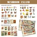 Set de 60 pegatinas retro de setas y mariposas para scrapbooking y manualidades DIY - Estilo Mushroom Forest Island (SH037) / Juego de 60 Piezas
