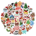 Set mit 100 wasserfesten Cartoon Weihnachtsaufklebern mit Weihnachtsmann und Rentier - 50 Stück - Stil A