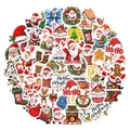 Set mit 100 bunten Weihnachtsaufklebern mit Weihnachtsmann- und Rentier-Motiven - 50 Stück - Stil B