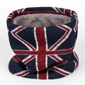 Tour de cou tricoté avec motif Union Jack et doublure polaire épaisse pour l'hiver - Style Drapeau Britannique (WB21-2)