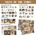 Σετ 60 ρετρό αυτοκόλλητα scrapbooking με σχέδια πεταλούδας και λουλουδιών - Στυλ Voice of the Times (SH037) / Σετ 60 Τεμαχίων