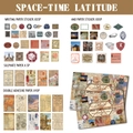 Σετ 60 vintage αυτοκόλλητα scrapbooking με παλιούς χάρτες και ταξιδιωτικά θέματα - Στυλ Space-Time Latitude (SH037) / Σετ 60 Τεμαχίων