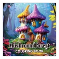 Mushroom Forest mandala coloring book featuring a magical mushroom castle for adults - Ts14 - Mushroom Forest / 24 Sheets