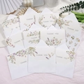Floral watercolor thank you card set with envelopes and matching botanical stickers - Kp27 - Thank You Card B (watercolor Flowers)