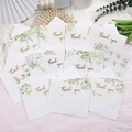 Eucalyptus thank you cards set with gold lettering and envelopes on floral backdrop - Kp27 - Thank You Card D (eucalyptus Leaves)
