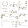 Baby shower thank you card set with 10 floral watercolor designs, envelopes and stickers - Watercolor Floral (KP27-B)