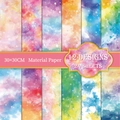 Set mit 24 Aquarell- und Sternenhimmel-Sammelalben in 12 lebendigen Kosmos-Designs - 30x30cm / Traumhafter Galaxie-Stil (MJ012)