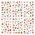 Set de 6 pegatinas navideñas con diseños de Papá Noel, renos y muñecos de nieve - Pegatinas de Navidad Estilo B