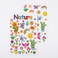 Cartoon nature stickers for kids coloring set with flowers cactus and bird patterns - Natural Plants