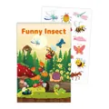 Funny Insect themed sticker set for kids including cartoon bee and butterfly decal sheets - Funny Insects