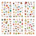 Pack de 6 hojas de pegatinas navideñas con Papá Noel, renos y árboles de Navidad - Pegatinas de Navidad Estilo C