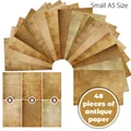 Detailed fan-shaped layout of 48 sheets vintage A5 scrapbooking paper in multiple patterns - Nostalgic Paper Texture (FG06-C)