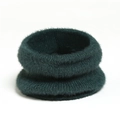 Detail of dark green mohair neck warmer showing soft plush texture and fluffy knit surface - Dark Green
