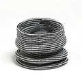 Detail of black and white striped knit neck warmer showing premium yarn texture - Black and White Stripes (WB32-3)