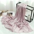 Detailed texture of pink chiffon headscarf showing fine vertical pleats and soft fabric - Light Purple (TH35-13) / 180x70cm