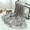 Detail of pleated grey chiffon scarf hanging on a black stand with minimalist decor - Light Gray (TH35-17) / 180x70cm