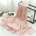 Macro shot of light pink sheer scarf texture with soft pleats on minimalist display - Light Pink (TH35-18) / 180x70cm