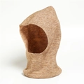 Détail du tissage en maille de la cagoule beige pour protection thermique extérieure - Kaki