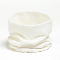 Detailed close-up of soft white knitted cotton neck warmer showing fabric texture - White