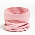 Detail showing the soft knitted texture and elastic pink cotton neck gaiter scarf - Pink