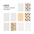 Minimalist earth-tone scrapbooking paper set, 10 patterns, 50 sheets for journal decor - Cocoa