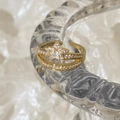 Verstellbarer goldener zweischichtiger Sternring mit funkelnder Zirkonia-Einlage - Goldener Stern Zweischichtiger Hohler Zirkonia Ring